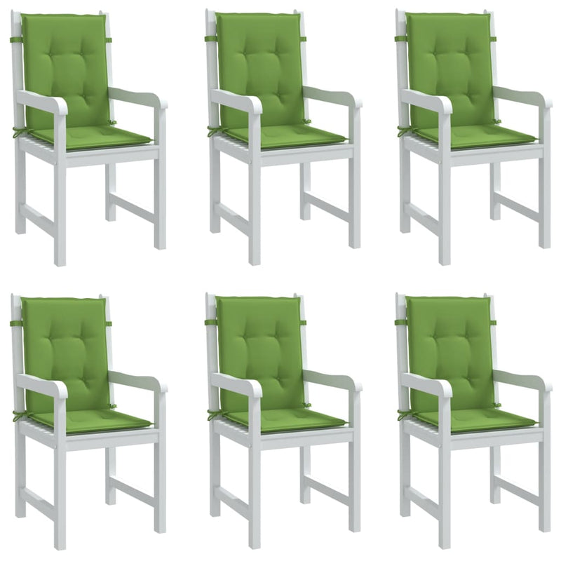 Load image into Gallery viewer, Vidaxl stoelkussens 6 st lage rug 100x50x4 cm stof gemêleerd groen
