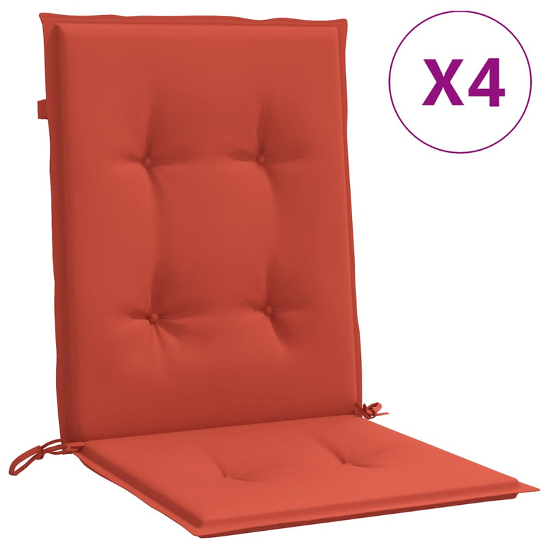 Load image into Gallery viewer, Vidaxl stoelkussens 4 st lage rug 100x50x4 cm stof gemêleerd rood
