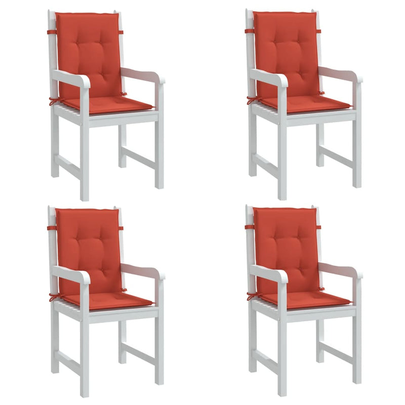 Load image into Gallery viewer, Vidaxl stoelkussens 4 st lage rug 100x50x4 cm stof gemêleerd rood
