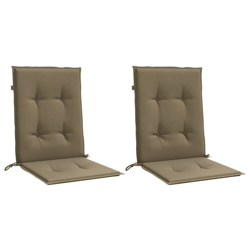 Load image into Gallery viewer, Vidaxl stoelkussens 2 st lage rug 100x50x4 cm stof gemêleerd taupe
