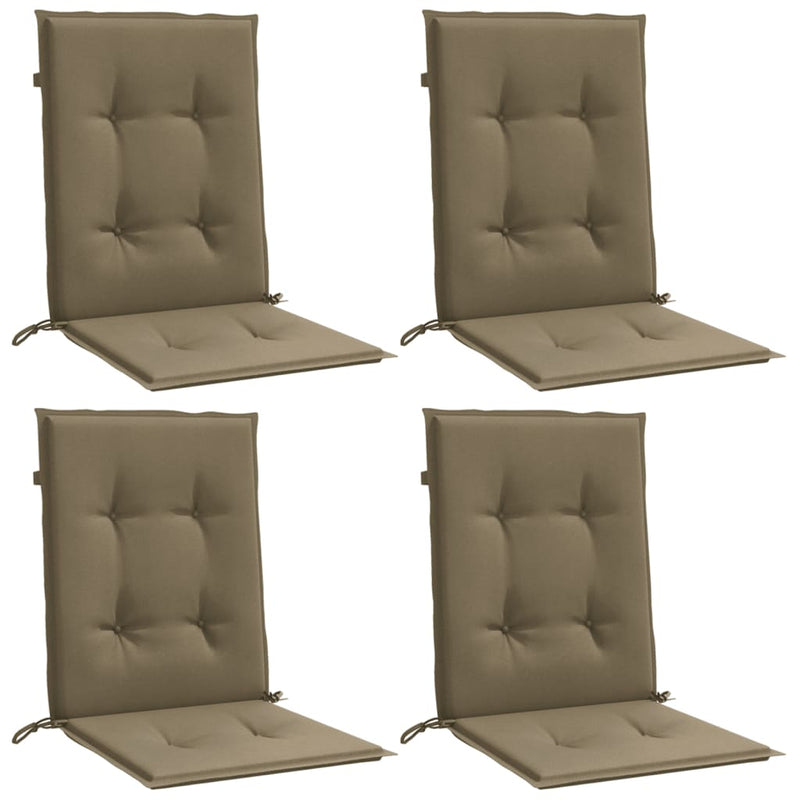 Load image into Gallery viewer, Vidaxl stoelkussens 4 st lage rug 100x50x4 cm stof gemêleerd taupe
