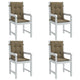 Vidaxl stoelkussens 4 st lage rug 100x50x4 cm stof gemêleerd taupe