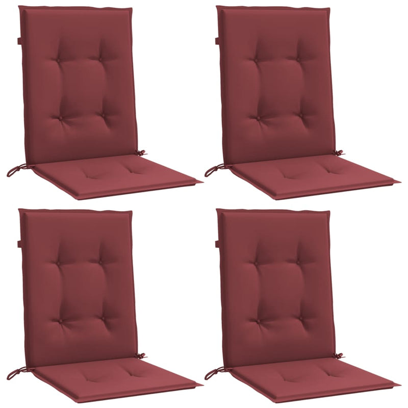 Load image into Gallery viewer, Vidaxl stoelkussens 4 st lage rug 100x50x4 cm stof gemêleerd wijnrood
