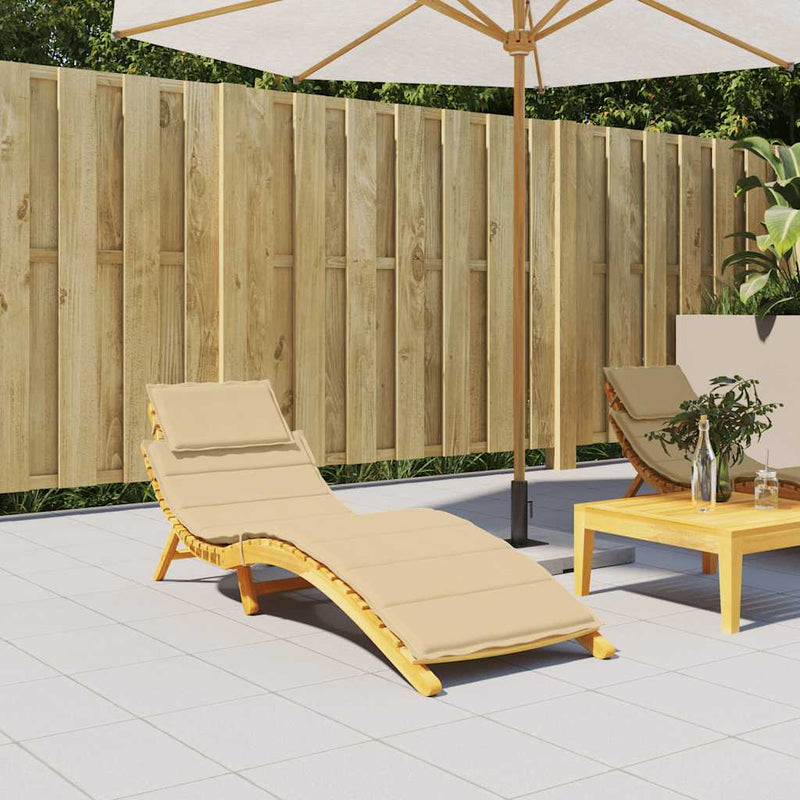 Load image into Gallery viewer, Vidaxl ligbedkussen 186x58x4 cm stof gemêleerd beige
