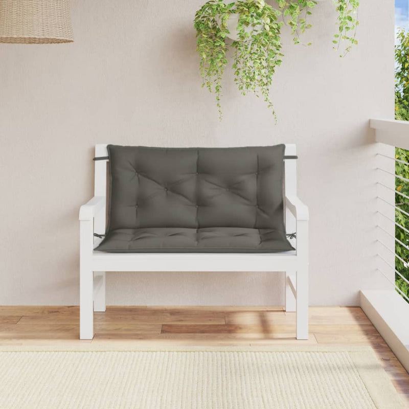 Load image into Gallery viewer, Vidaxl tuinbankkussens 2 st 100x50x7 cm stof gemêleerd donkergrijs
