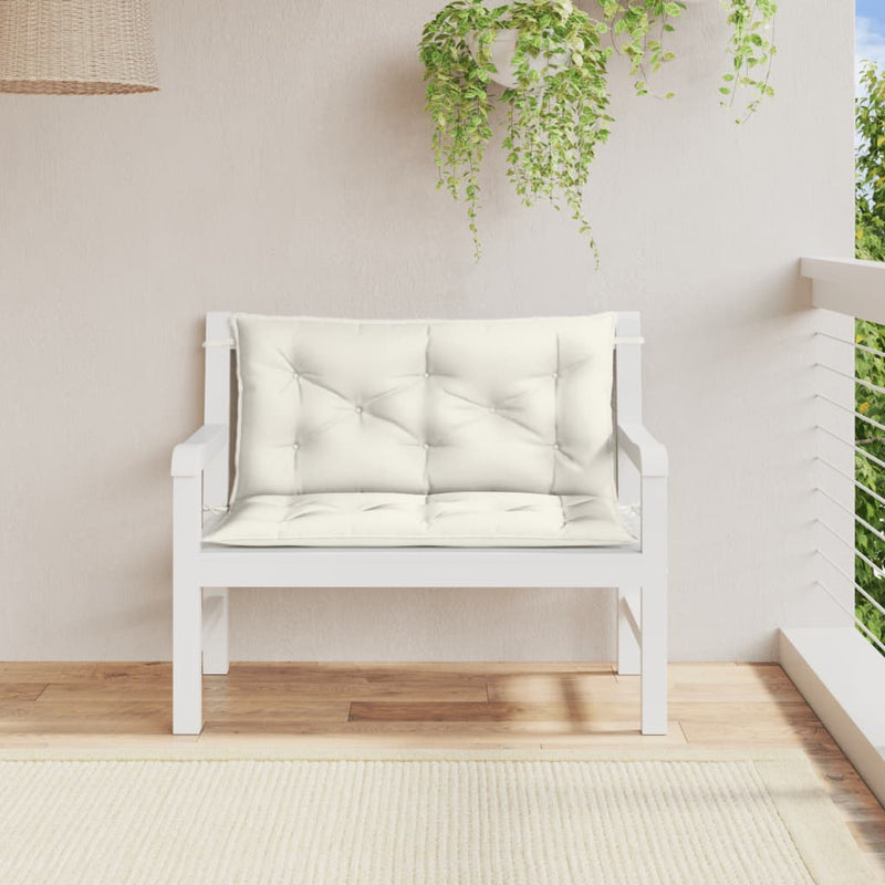 Load image into Gallery viewer, Vidaxl tuinbankkussens 2 st 100x50x7 cm stof gemêleerd crèmekleurig

