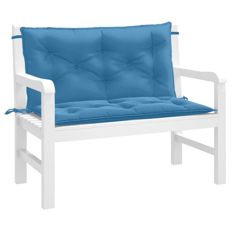 Load image into Gallery viewer, Vidaxl tuinbankkussens 2 st 100x50x7 cm stof gemêleerd blauw
