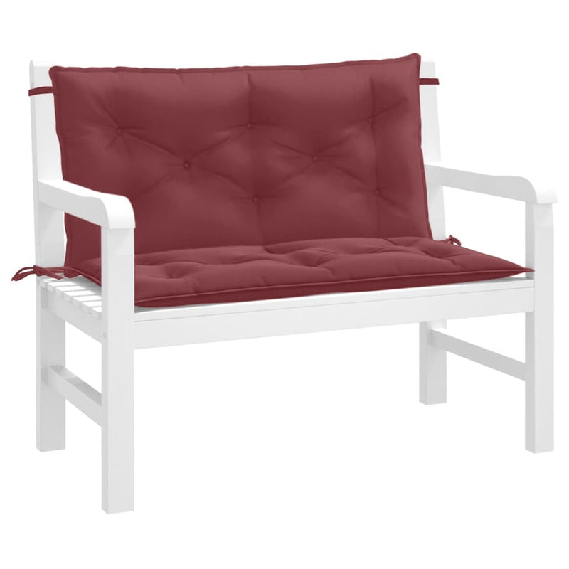Load image into Gallery viewer, Vidaxl tuinbankkussens 2 st 100x50x7 cm stof gemêleerd wijnrood
