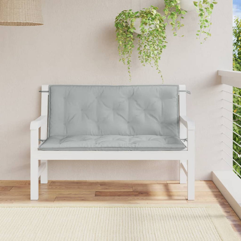 Load image into Gallery viewer, Vidaxl tuinbankkussens 2 st 120x50x7 cm stof gemêleerd lichtgrijs
