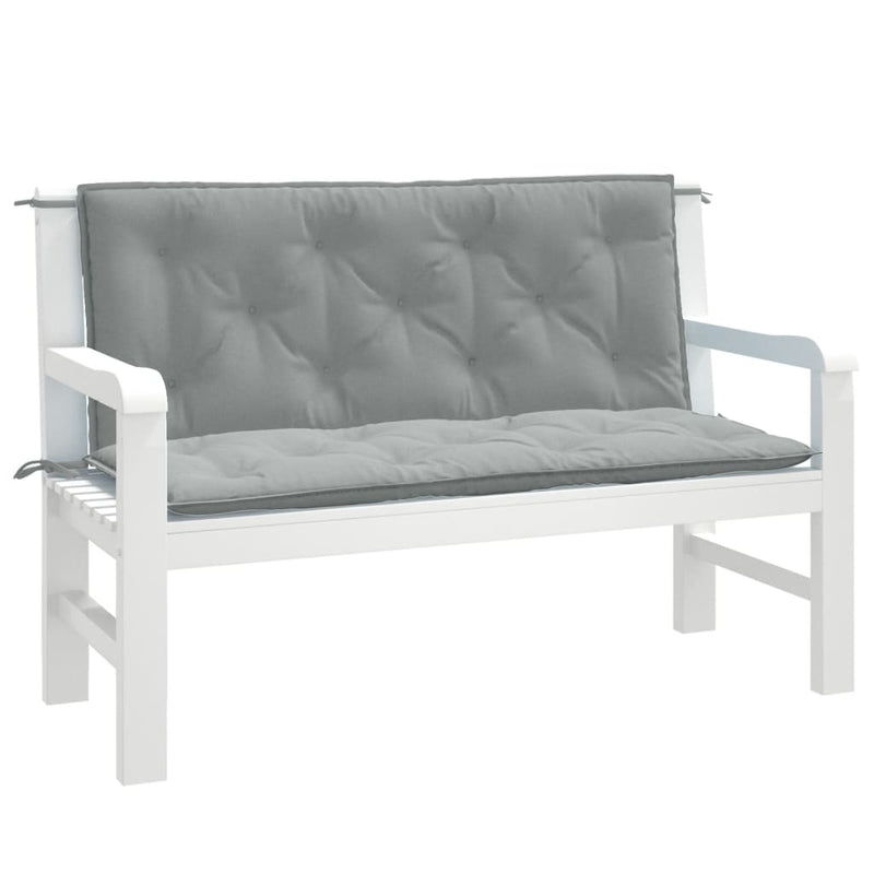 Load image into Gallery viewer, Vidaxl tuinbankkussens 2 st 120x50x7 cm stof gemêleerd lichtgrijs
