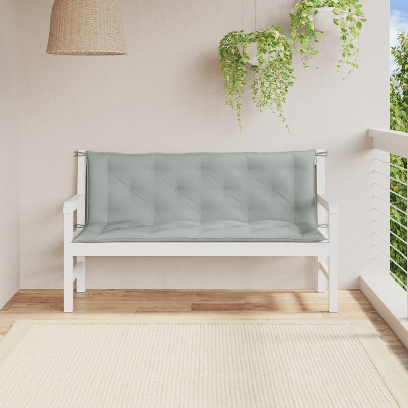 Load image into Gallery viewer, Vidaxl tuinbankkussens 2 st 150x50x7 cm stof gemêleerd lichtgrijs
