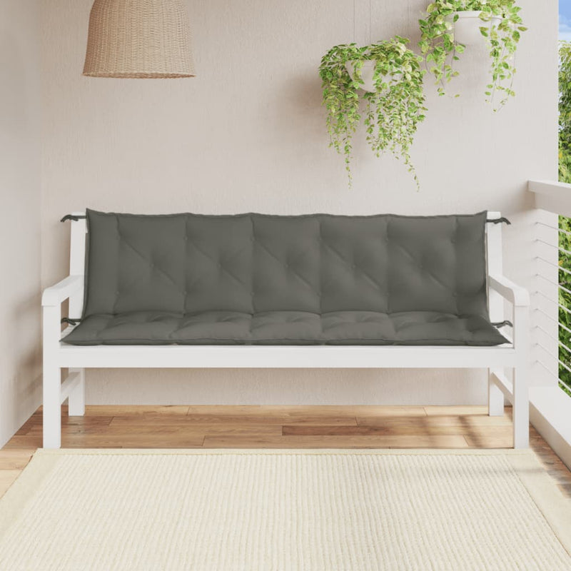 Load image into Gallery viewer, Vidaxl tuinbankkussens 2 st 180x50x7 cm stof gemêleerd donkergrijs
