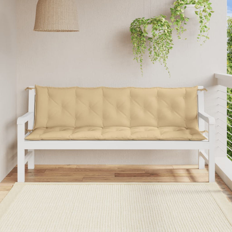 Load image into Gallery viewer, Vidaxl tuinbankkussens 2 st 180x50x7 cm stof gemêleerd beige
