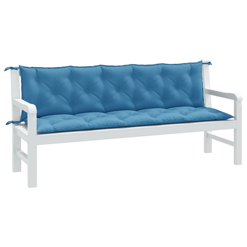 Load image into Gallery viewer, Vidaxl tuinbankkussens 2 st 180x50x7 cm stof gemêleerd blauw
