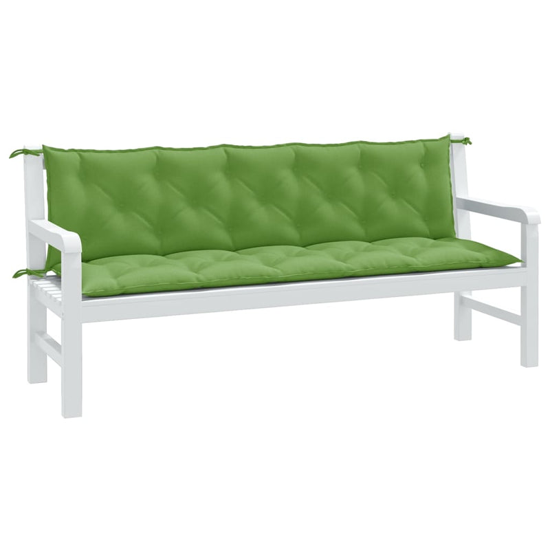 Load image into Gallery viewer, Vidaxl tuinbankkussens 2 st 180x50x7 cm stof gemêleerd groen
