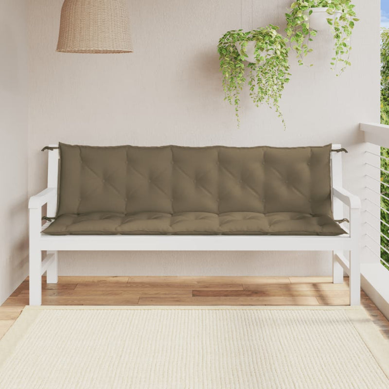 Load image into Gallery viewer, Vidaxl tuinbankkussens 2 st 180x50x7 cm stof gemêleerd taupe
