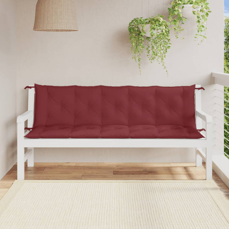 Load image into Gallery viewer, Vidaxl tuinbankkussens 2 st 180x50x7 cm stof gemêleerd wijnrood
