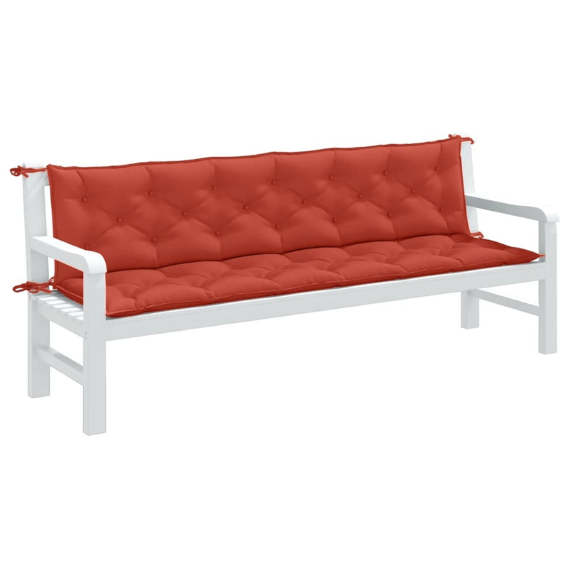 Load image into Gallery viewer, Vidaxl tuinbankkussens 2 st 200x50x7 cm stof gemêleerd rood
