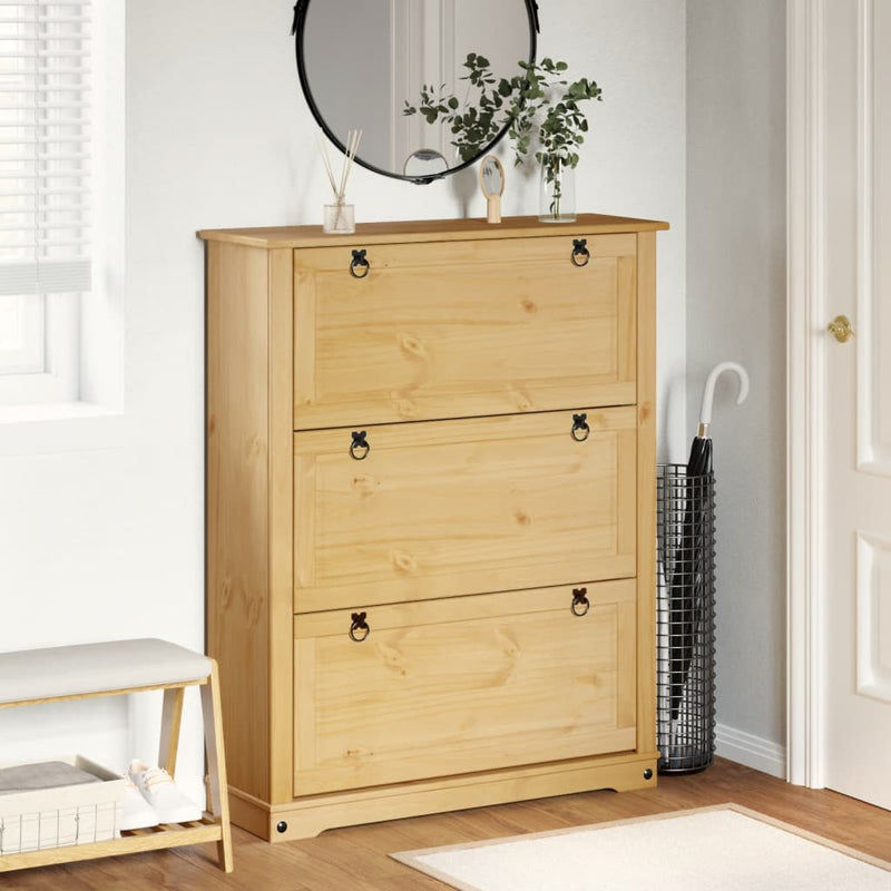 Load image into Gallery viewer, VidaXL Schoenenkast Corona 99x32x124,5 cm massief grenenhout
