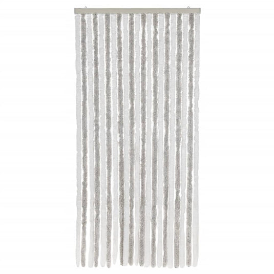 Vidaxl vliegengordijn 90x220 cm chenille lichtgrijs en wit