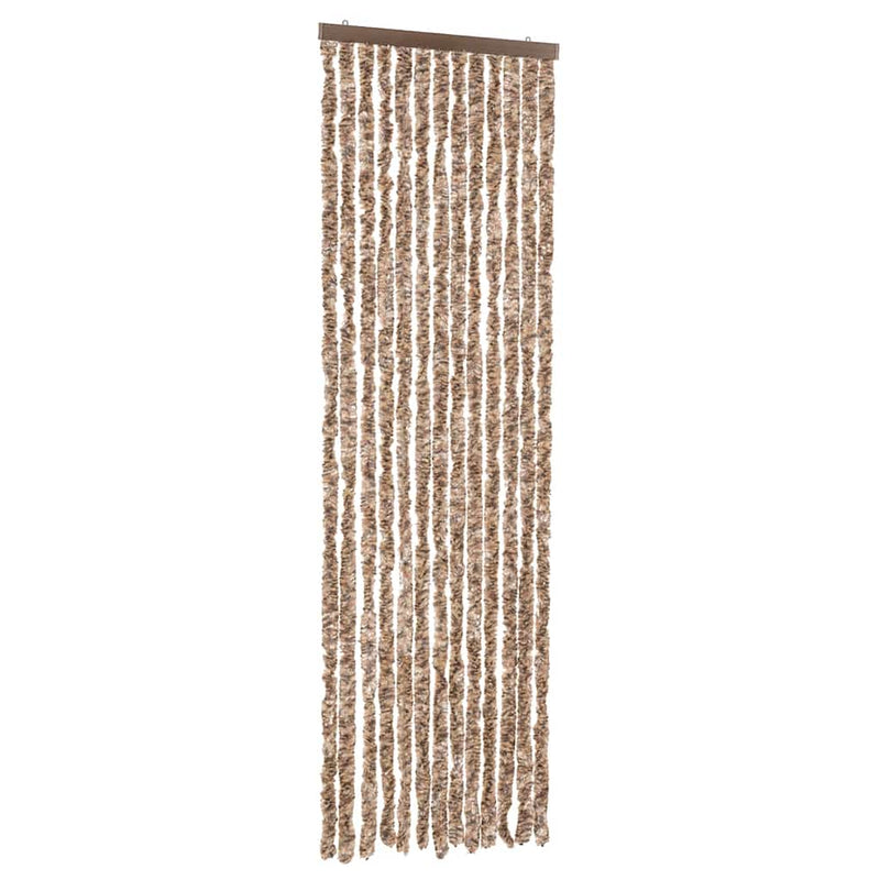 Load image into Gallery viewer, Vidaxl vliegengordijn 56x185 cm chenille beige en donkerbruin
