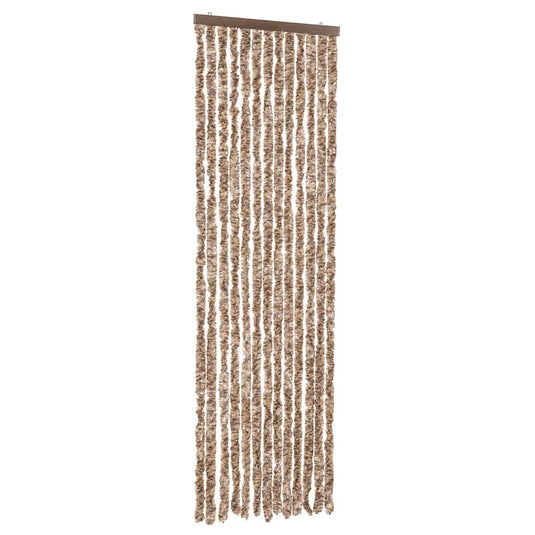 Vidaxl vliegengordijn 56x185 cm chenille beige en donkerbruin