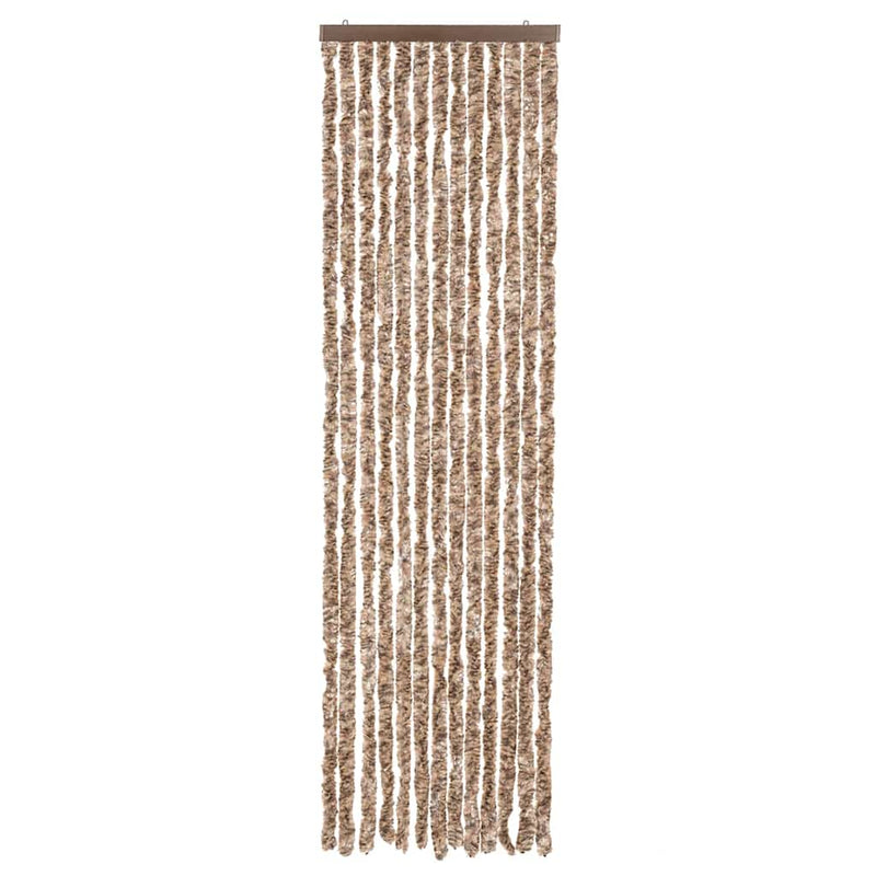 Load image into Gallery viewer, Vidaxl vliegengordijn 56x185 cm chenille beige en donkerbruin
