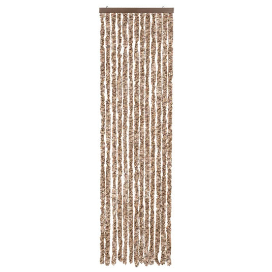 Vidaxl vliegengordijn 56x185 cm chenille beige en donkerbruin