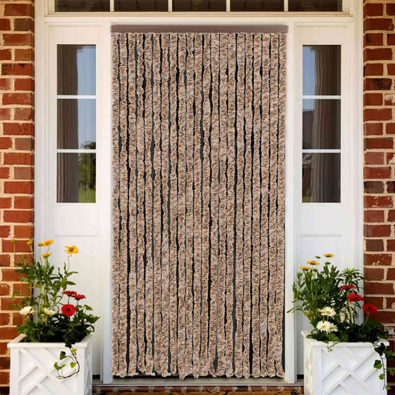 Load image into Gallery viewer, Vidaxl vliegengordijn 90x220 cm chenille beige en donkerbruin
