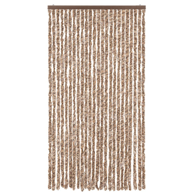 Load image into Gallery viewer, Vidaxl vliegengordijn 100x200 cm chenille beige en donkerbruin
