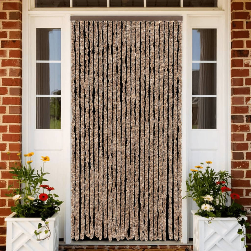 Load image into Gallery viewer, Vidaxl vliegengordijn 100x200 cm chenille beige en donkerbruin
