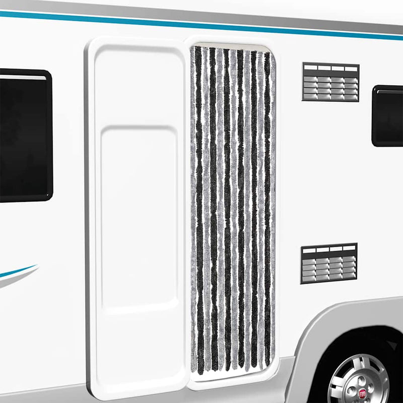 Load image into Gallery viewer, Vidaxl vliegengordijn 56x185 cm chenille grijs en zwart
