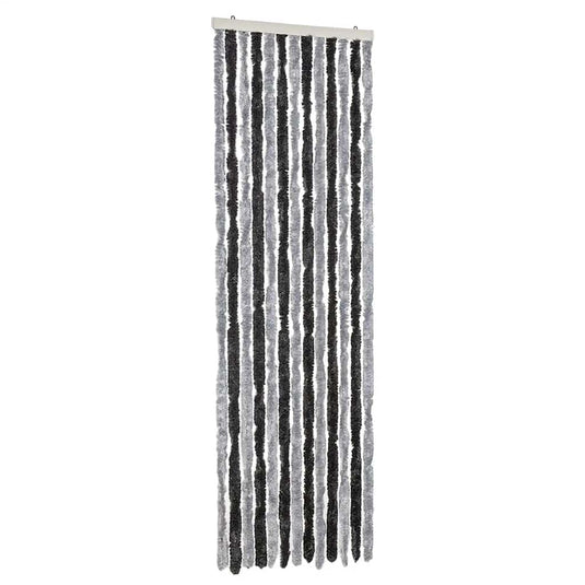 Vidaxl vliegengordijn 56x200 cm chenille grijs en zwart