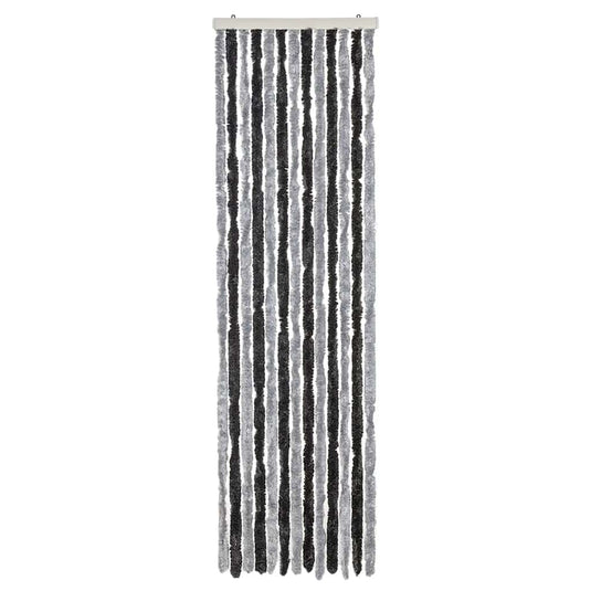 Vidaxl vliegengordijn 56x200 cm chenille grijs en zwart