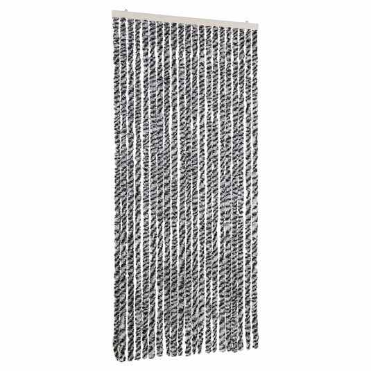 Vidaxl vliegengordijn 90x200 cm chenille grijs en zwart-wit