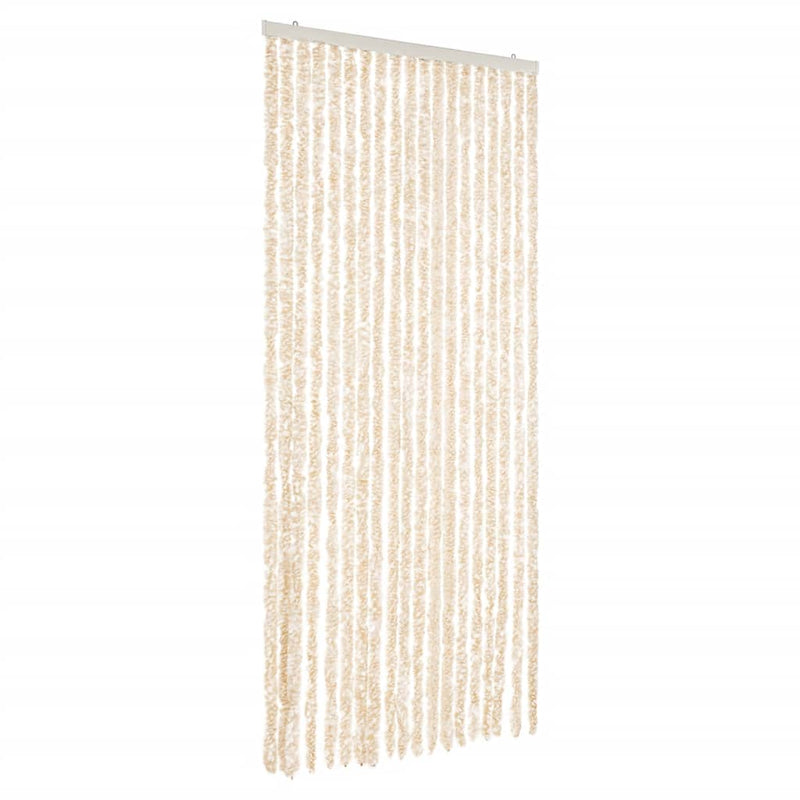 Load image into Gallery viewer, VidaXL Vliegengordijn 56x185 cm chenille beige en wit
