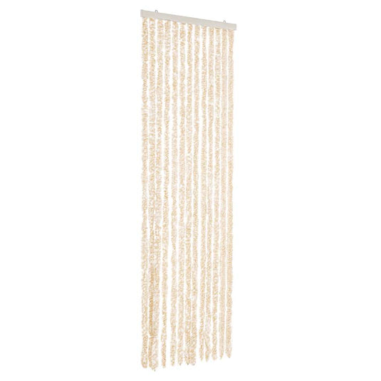 Vidaxl vliegengordijn 56x200 cm chenille beige en wit