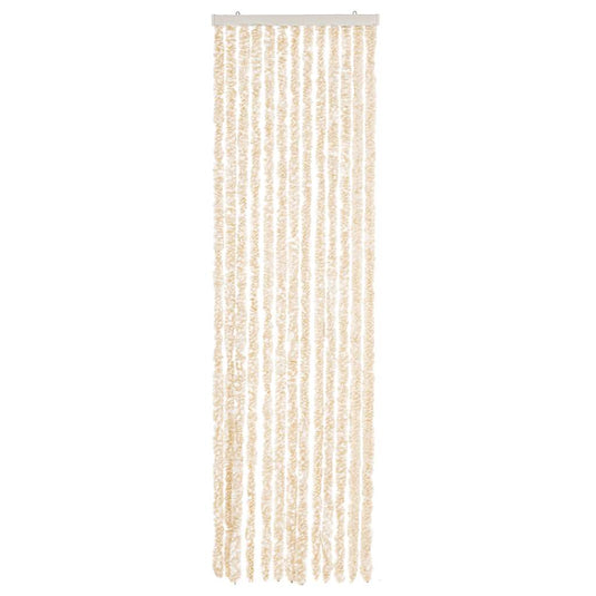 Vidaxl vliegengordijn 56x200 cm chenille beige en wit