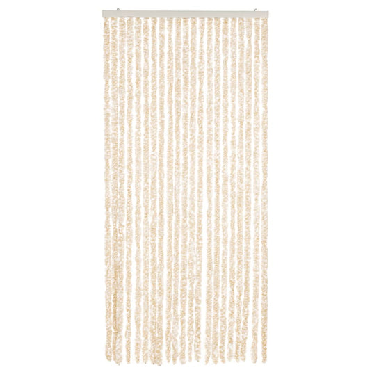 Vidaxl vliegengordijn 90x200 cm chenille beige en wit