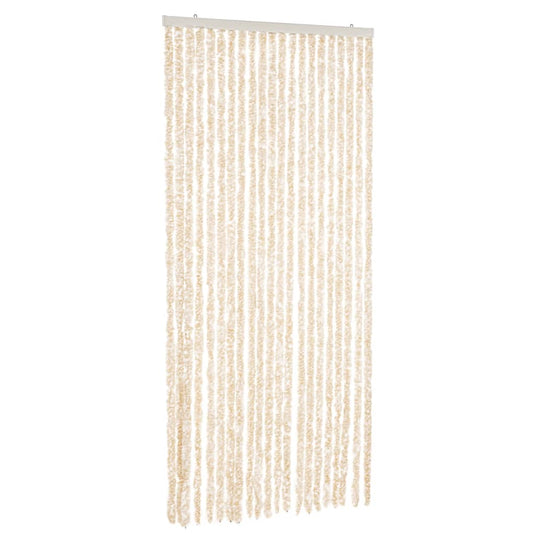 Vidaxl vliegengordijn 90x220 cm chenille beige en wit