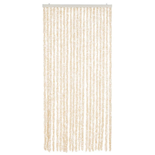 Vidaxl vliegengordijn 90x220 cm chenille beige en wit