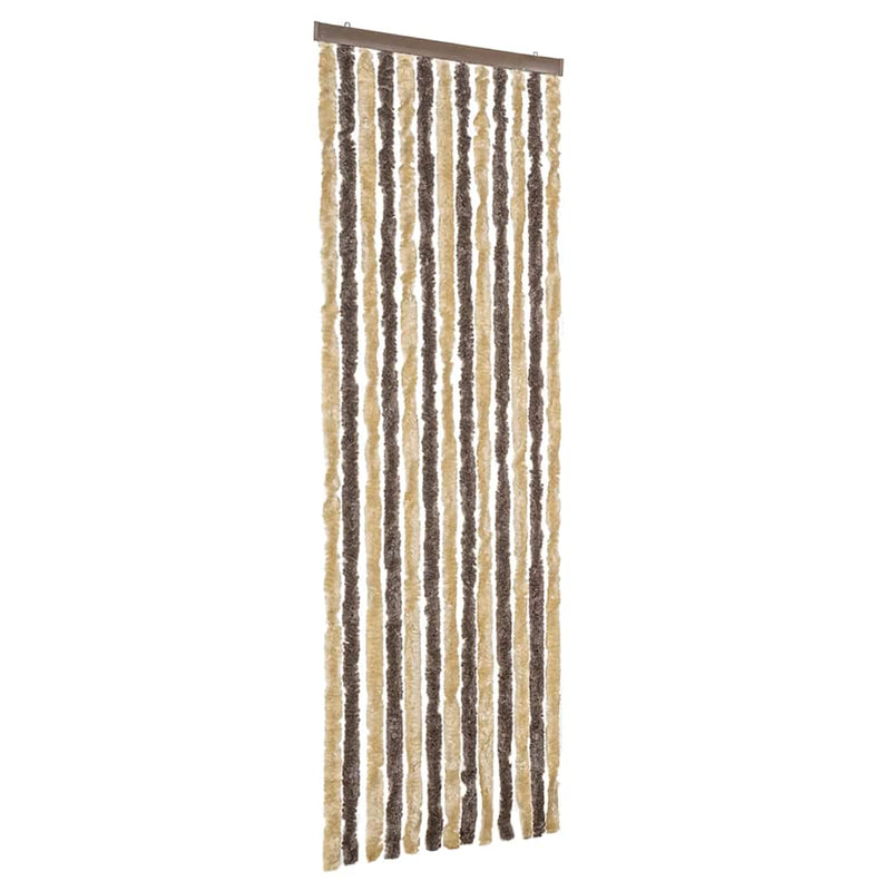 Load image into Gallery viewer, Vidaxl vliegengordijn 56x200 cm chenille donkerbruin en beige
