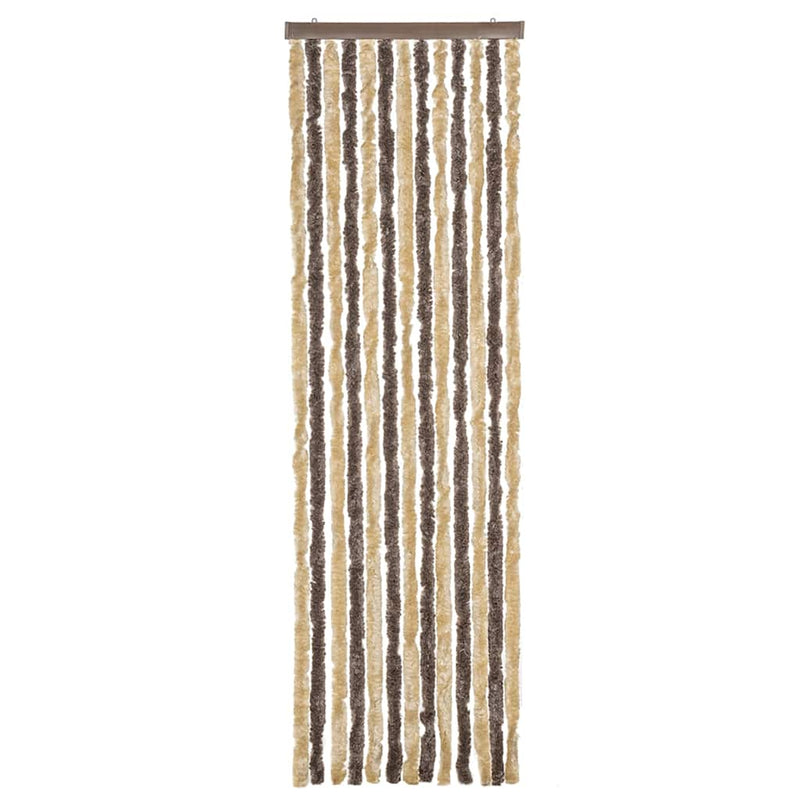 Load image into Gallery viewer, Vidaxl vliegengordijn 56x200 cm chenille donkerbruin en beige
