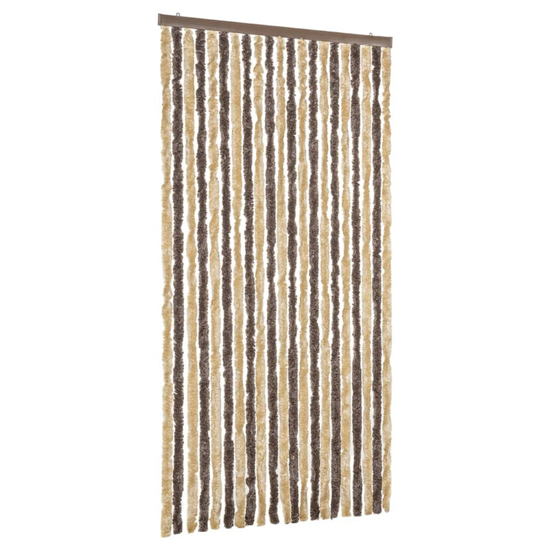 Load image into Gallery viewer, Vidaxl vliegengordijn 90x200 cm chenille donkerbruin en beige
