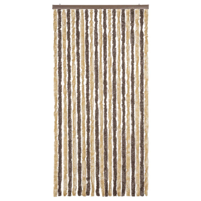 Load image into Gallery viewer, Vidaxl vliegengordijn 90x220 cm chenille donkerbruin en beige

