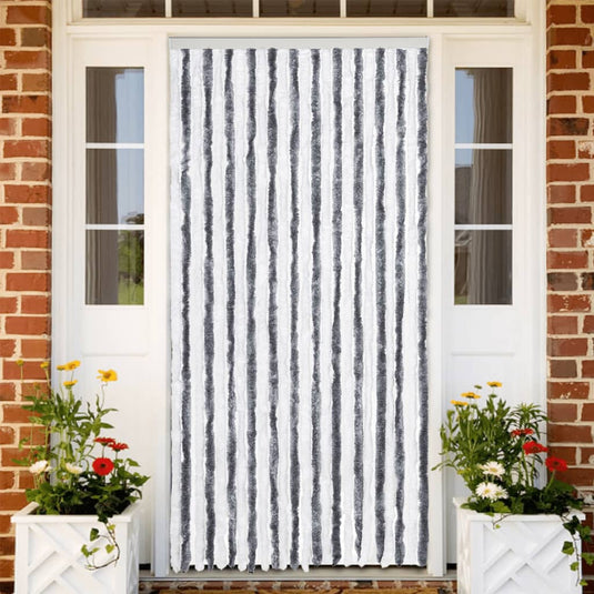 Vidaxl vliegengordijn 100x200 cm chenille grijs en wit