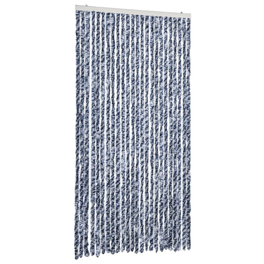 Vidaxl vliegengordijn 100x200 cm chenille blauw en wit