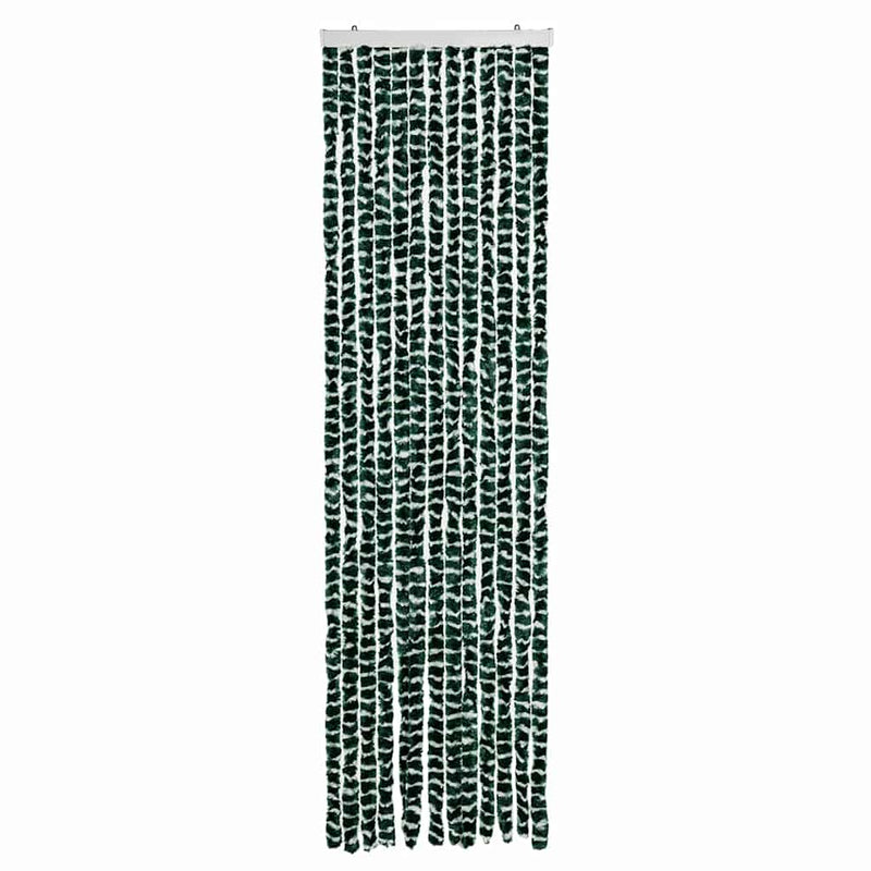 Load image into Gallery viewer, Vidaxl vliegengordijn 56x200 cm chenille groen en wit

