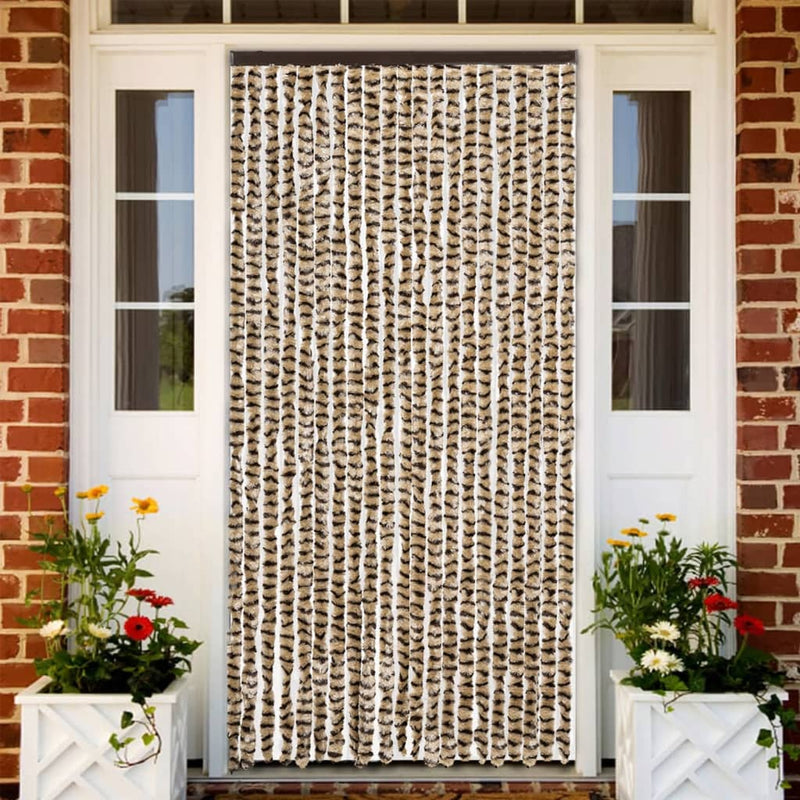 Load image into Gallery viewer, Vidaxl vliegengordijn 90x200 cm chenille beige en bruin
