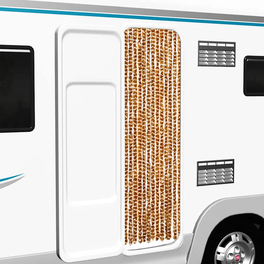 Vidaxl vliegengordijn 56x200 cm chenille okerkleurig en wit